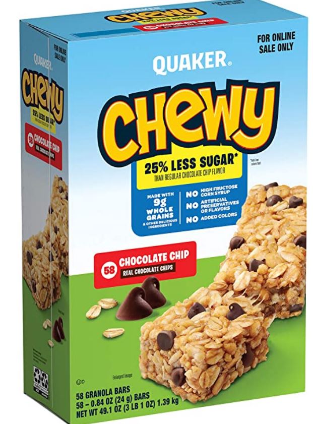 Quaker Chewy Granola Bars 25% less sugar deal!