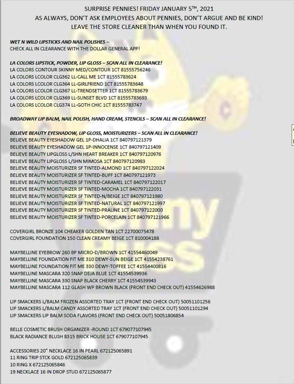 Dollar General Huge Penny List Today