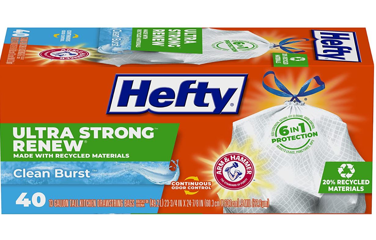 Hefty Ultra Strong Bags Tall Kitchen 13¢ per bag