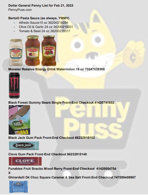 Dollar General Penny List For Feb 21