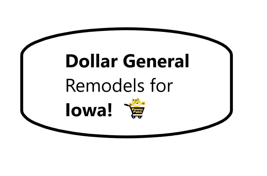 Dollar General locations for remodel list Iowa