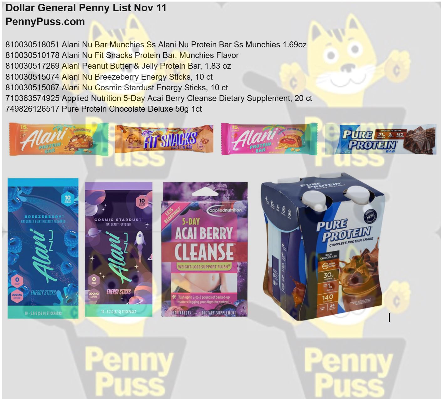 The Dollar General Penny List for Nov 11